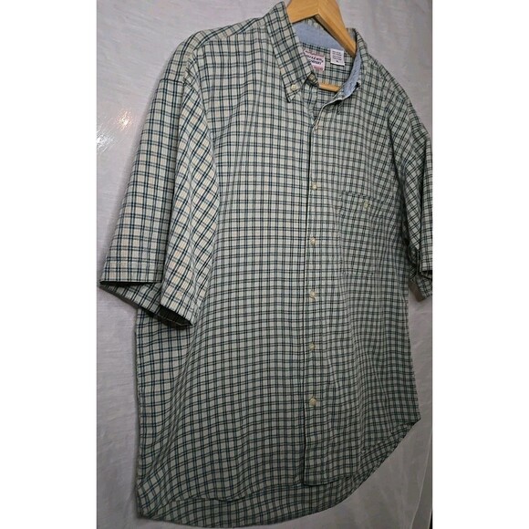 Bugle Boy Company Short Sleeve Button Shirt, Plaid, Sz XL, Green/Blue - Picture 3 of 9
